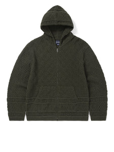 Cable Knit Zip Hoodie