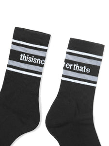 T Logo Striped Socks